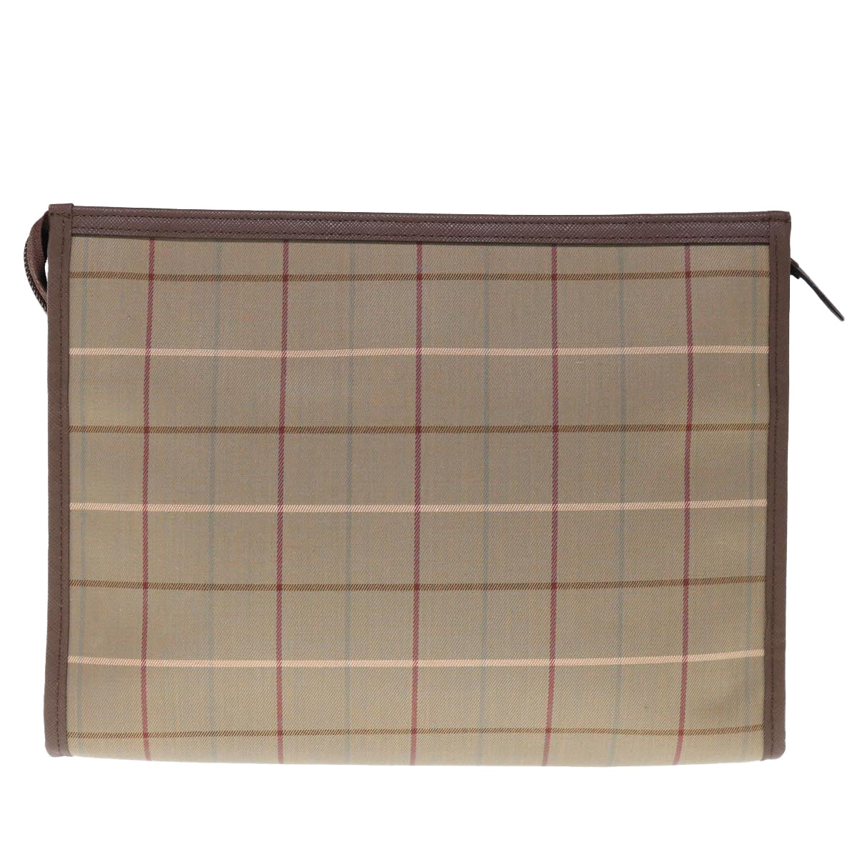 Burberry Brand Canvas Brown Clutch Bag