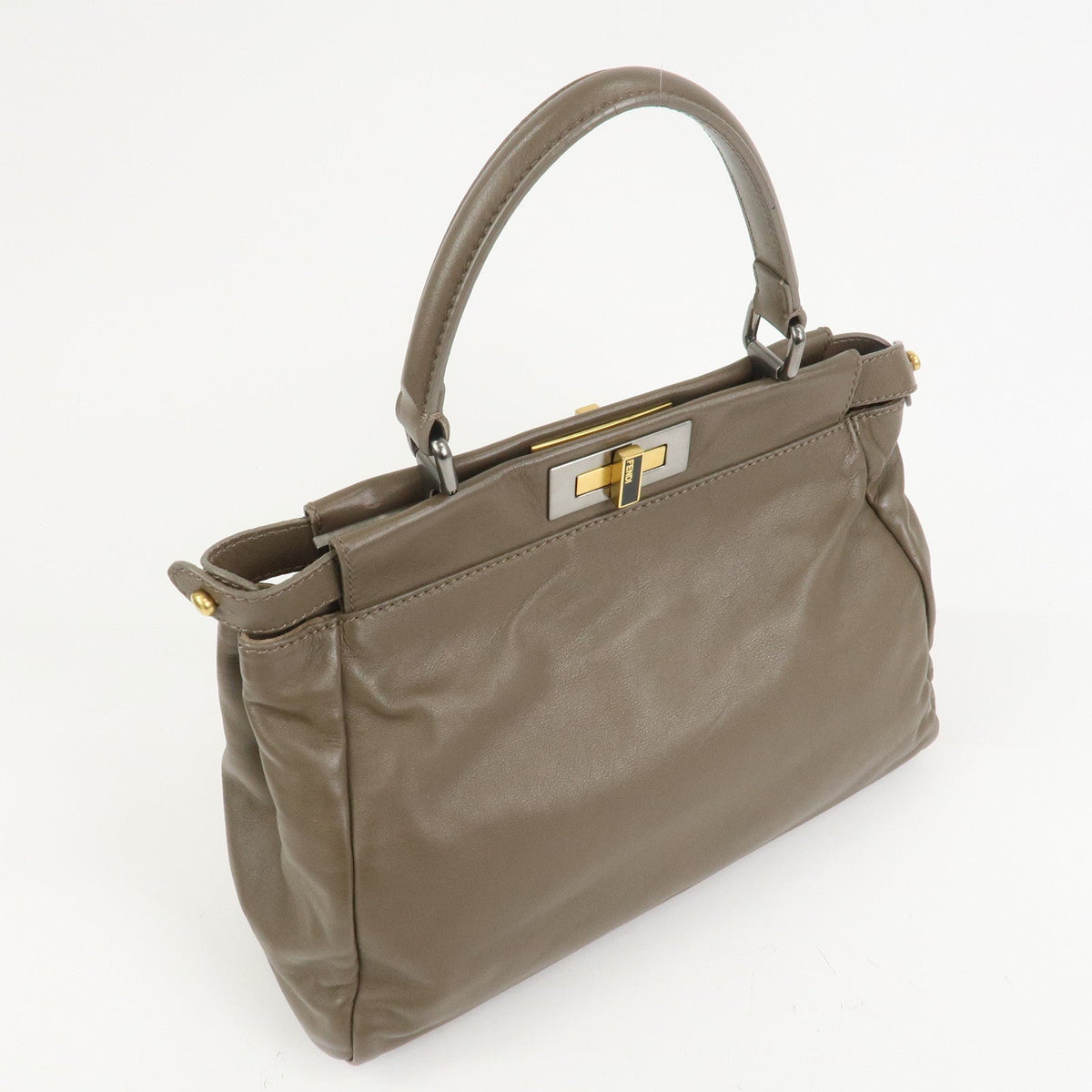 FENDI Leather Peekaboo 2Way Shoulder Bag Hand Bag Brown 8BN226 Rovelle Bags