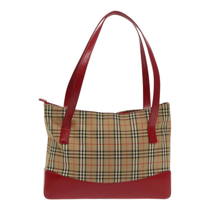 Burberry Nova Check Red Canvas Tote Bag ( )