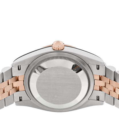 Stainless Steel 18K Everose Gold 36mm Oyster Perpetual Datejust Watch White Roman 126231