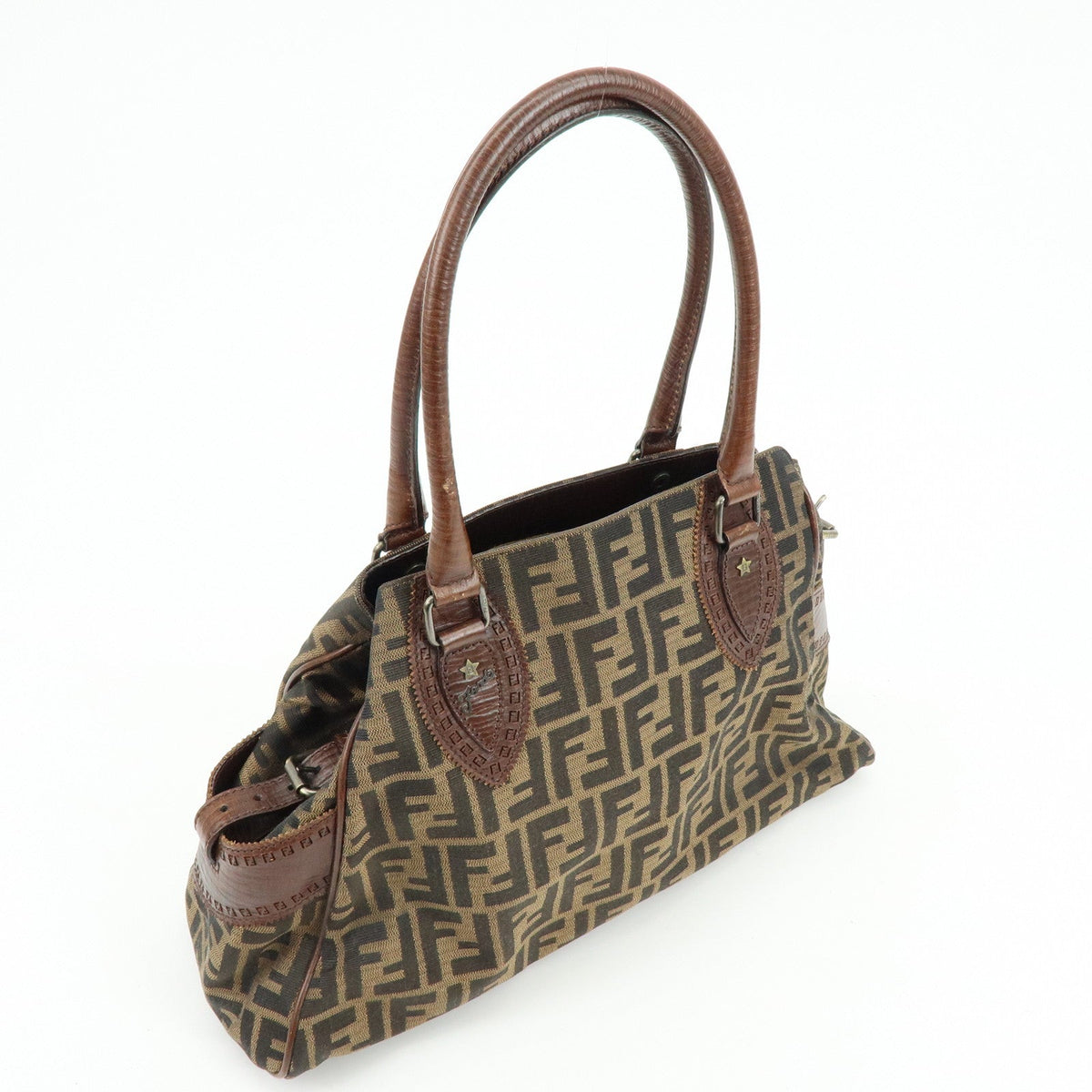 FENDI Zucca Ethnico Canvas Leather Tote Bag Shoulder Bag 8BN162 Rovelle Bags
