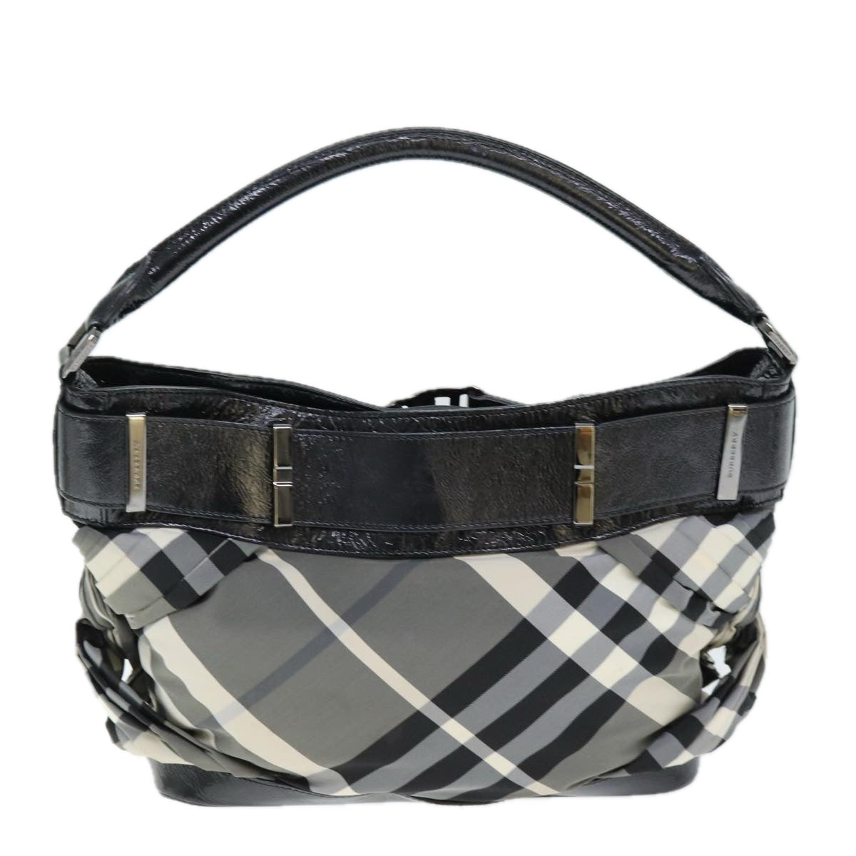 Burberry Nova Brand Check Gray Shoulder Bag