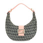FENDI Zucchino Canvas Leather Shoulder Bag Black Pink 8BR020 Rovelle Bags
