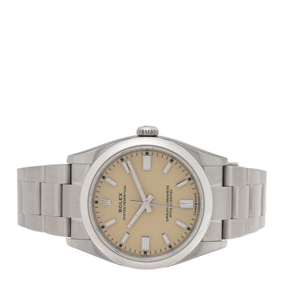 Stainless Steel 36mm Oyster Perpetual Watch Beige 126000