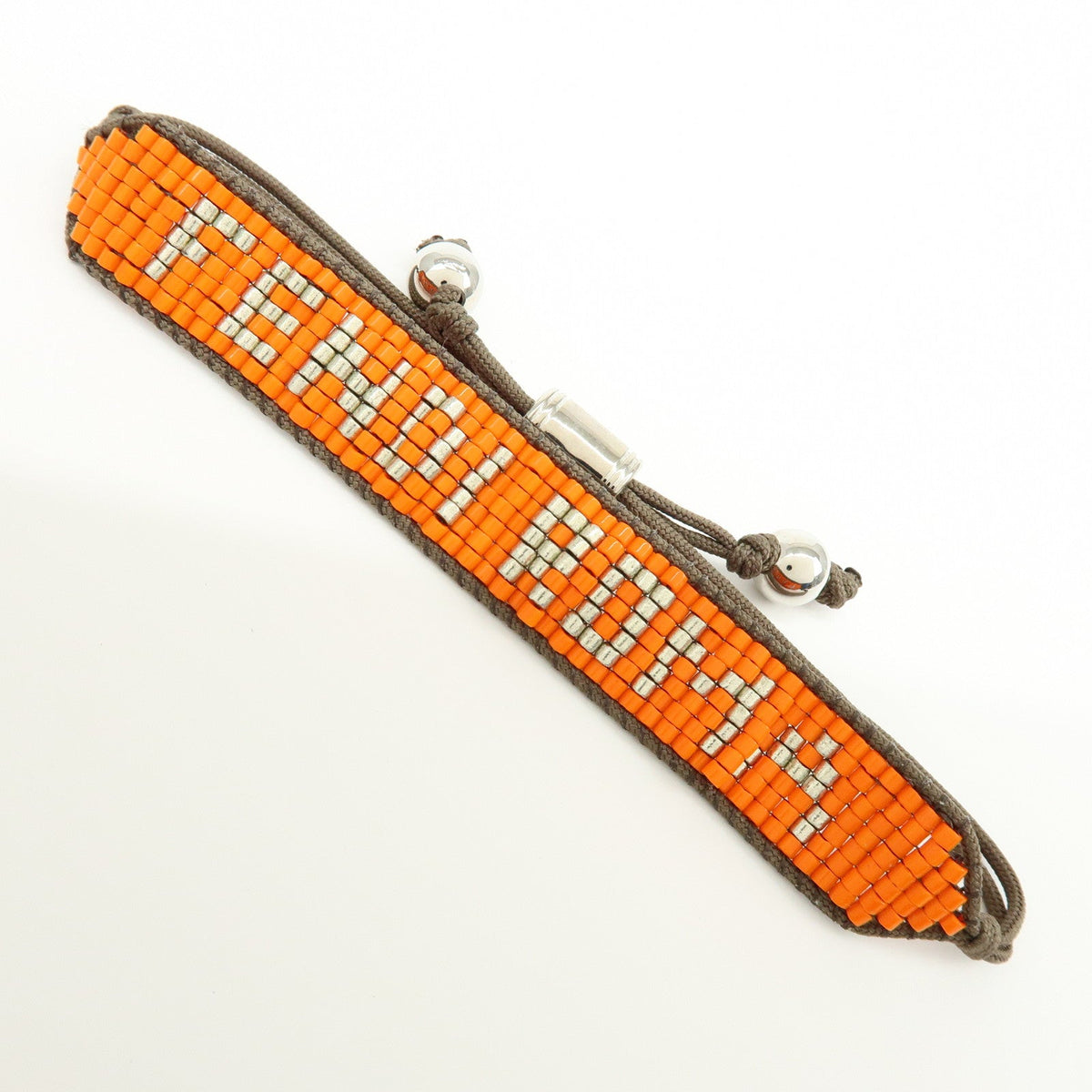 FENDI Beads Nylon Code Bracelet Orange Khaki MV0223 Rovelle Bags