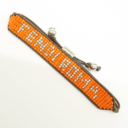 FENDI Beads Nylon Code Bracelet Orange Khaki MV0223 Rovelle Bags