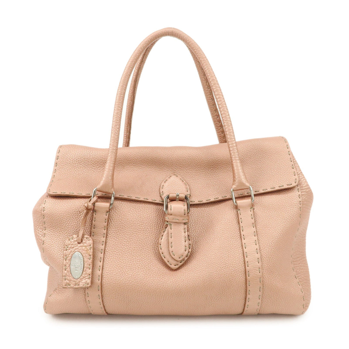 FENDI Selleria Leather Mini Linda Hand Bag Pink Silver Hardware 8BR458 Rovelle Bags