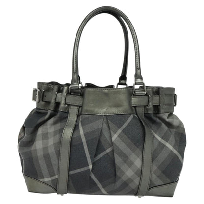 Burberry Nova Check Black Canvas Tote Bag ( )