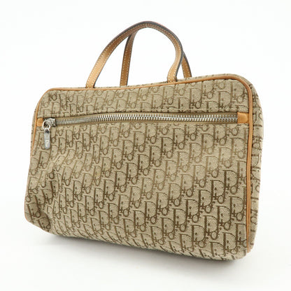 Christian Dior Trotter Canvas Leather Hand Bag Cosmetic Bag Brown Rovelle Bags