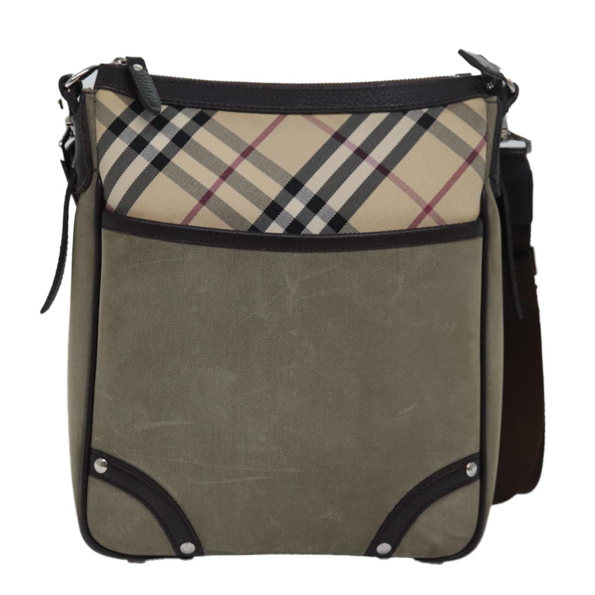 Burberry Nova Brand Canvas White Shoulder Bag Style 47
