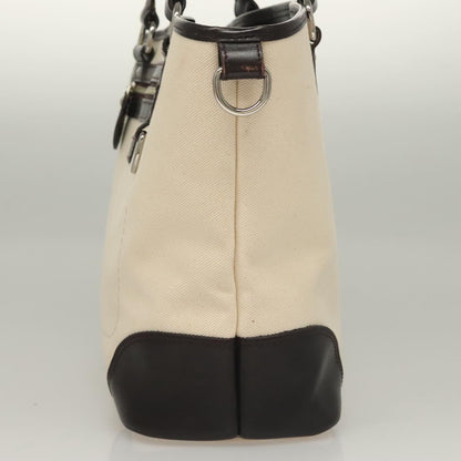 Burberry Nova Check White Canvas Tote Bag ( )