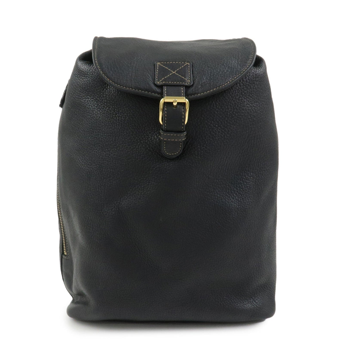 FENDI Logo Leather Backpack Rucksack Black 26063 Rovelle Bags