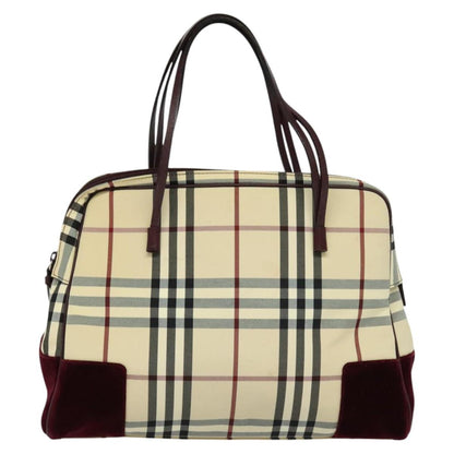 Burberry Nova Check Beige Synthetic Handbag ( )