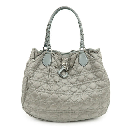 Christian Dior Cannage Nylon Leather Tote Bag Shoulder Bag Gray Rovelle Bags