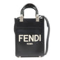 FENDI Leather Sunshine Shopper Small 2Way Bag Hand Bag Black 8BS051 Rovelle Bags
