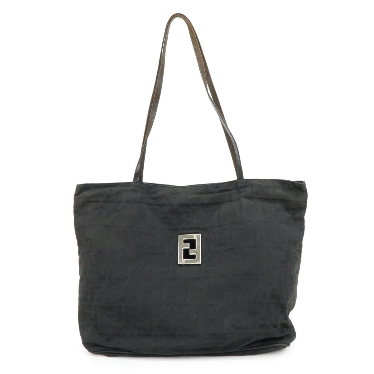 FENDI Zucca Canvas Leather Tote Bag Shoulder Bag Black 15785 Rovelle Bags
