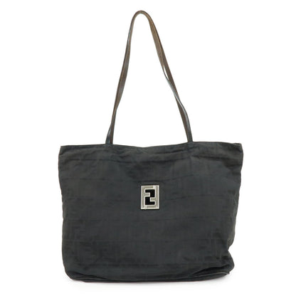 FENDI Zucca Canvas Leather Tote Bag Shoulder Bag Black 15785 Rovelle Bags