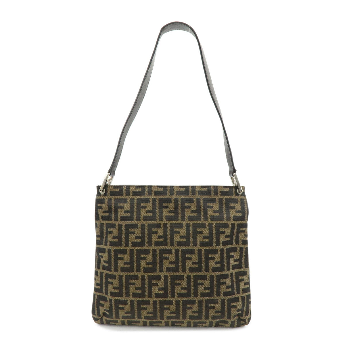FENDI Zucca Canvas Leather Shoulder Bag Brown Black 83150820992 Rovelle Bags