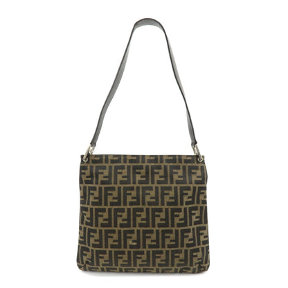 FENDI Zucca Canvas Leather Shoulder Bag Brown Black 83150820992 Rovelle Bags