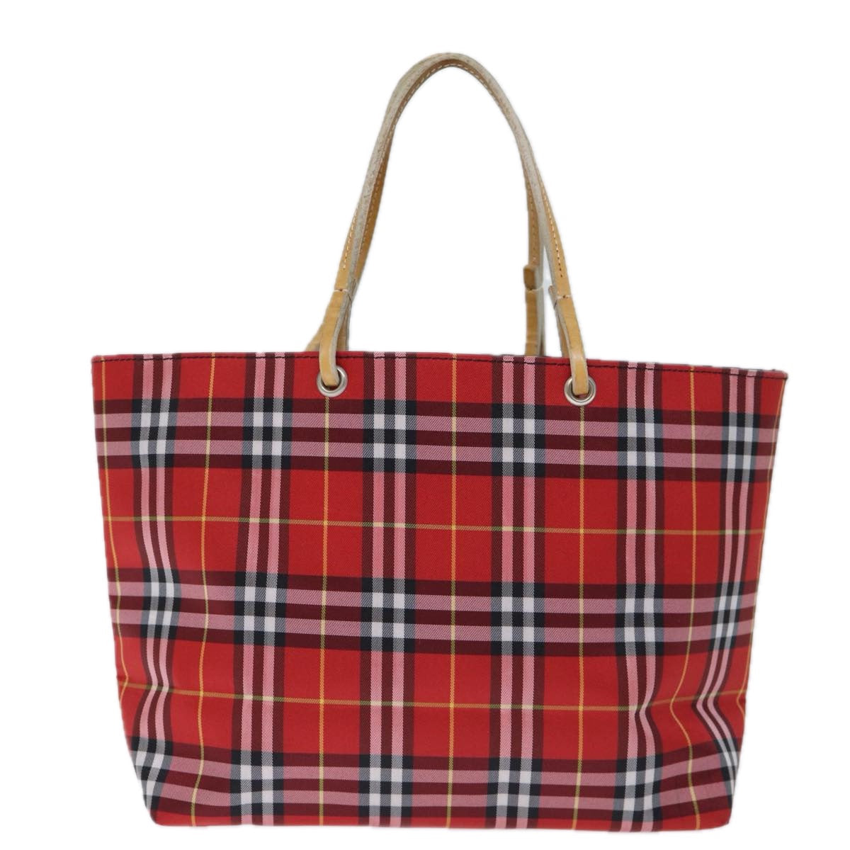 Burberry Nova Brand Check Red Tote Bag