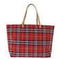Burberry Nova Brand Check Red Tote Bag