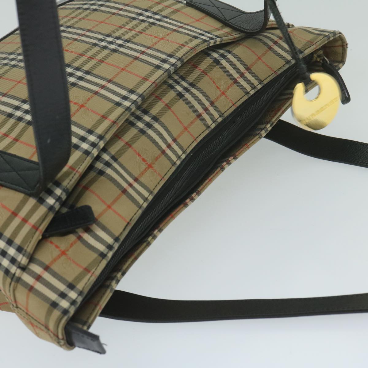 Burberry Nova Brand Canvas White Shoulder Bag Style 25