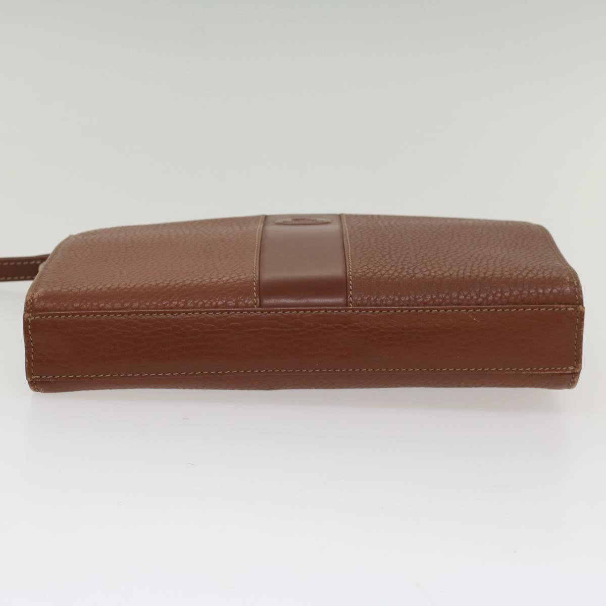 Burberry Brand Leather Brown Clutch Bag Style 5