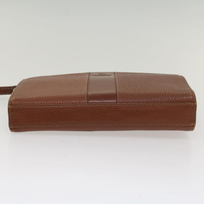Burberry Brand Leather Brown Clutch Bag Style 5