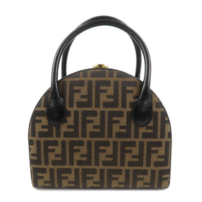FENDI Zucca Canvas Leather 2Way Hand Bag Shoulder Bag Brown Black Rovelle Bags