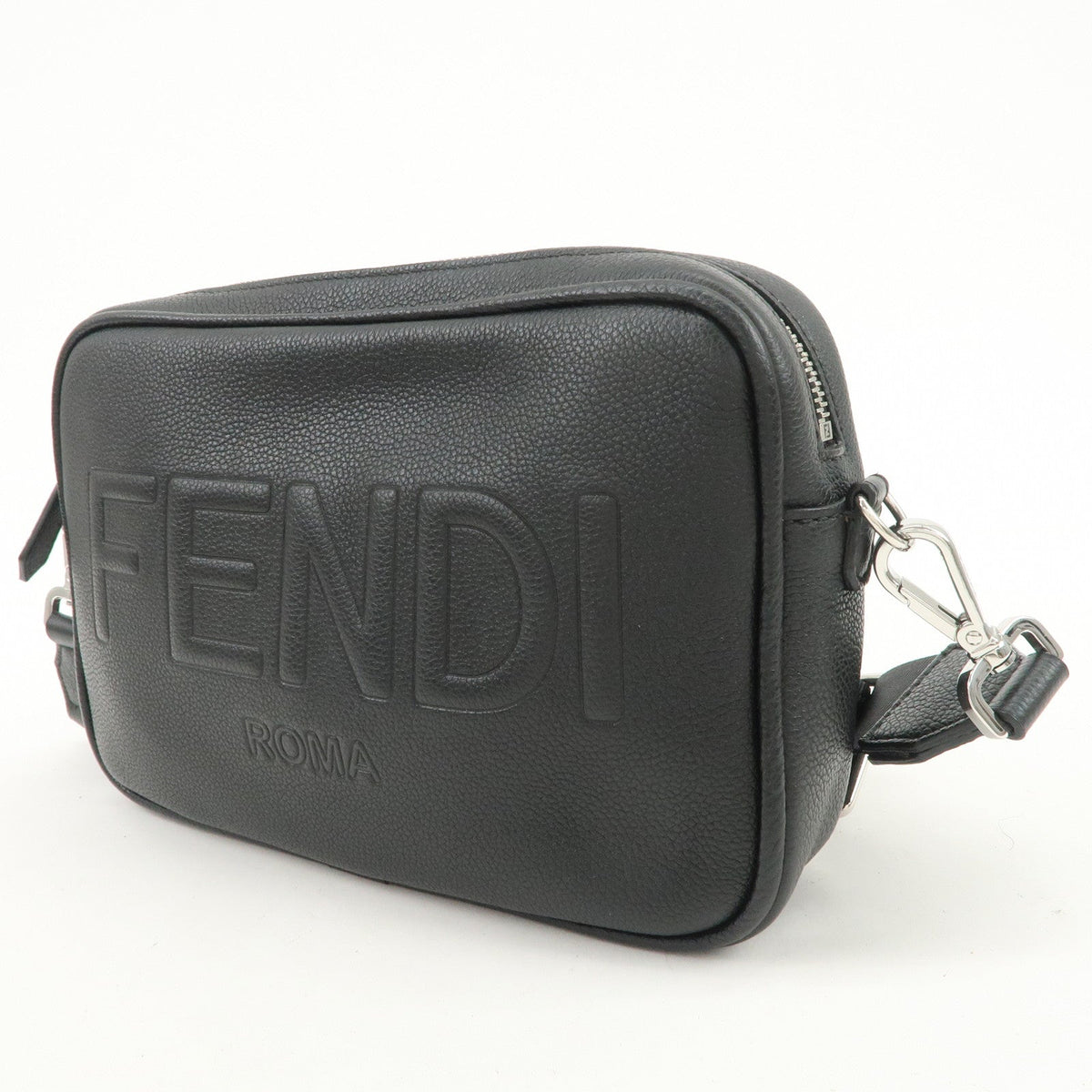 FENDI Logo Leather Camera Case Shoulder Bag Black 7M0286 Rovelle Bags