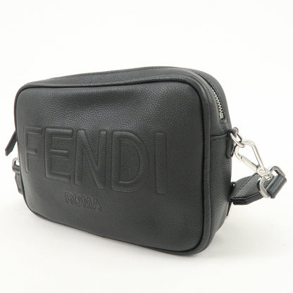 FENDI Logo Leather Camera Case Shoulder Bag Black 7M0286 Rovelle Bags