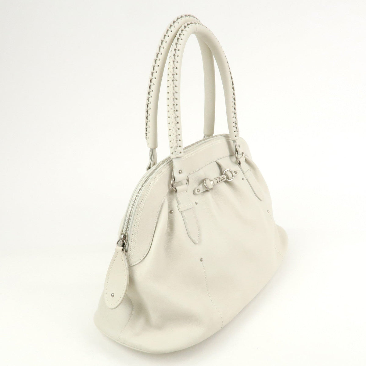 Christian Dior Leather Shoulder Bag Hand Bag White 10-Ru-0037 Rovelle Bags