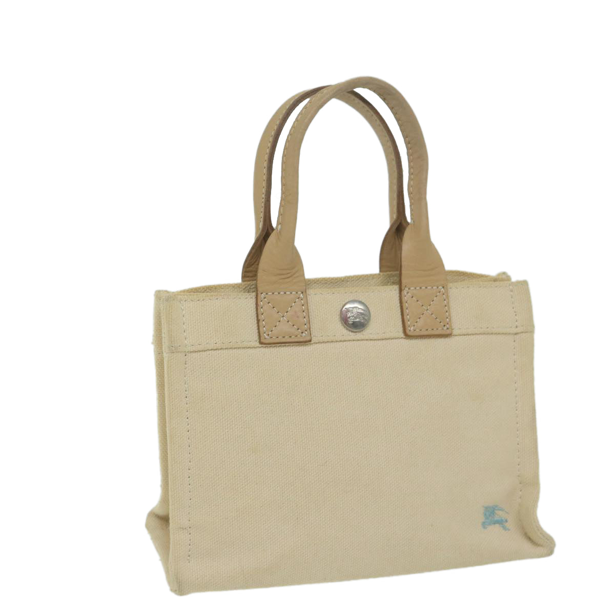 Burberry Label Brand Canvas Blue Handbag Style 6