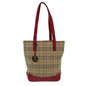 Burberry Haymarket Brand Canvas White Tote Bag