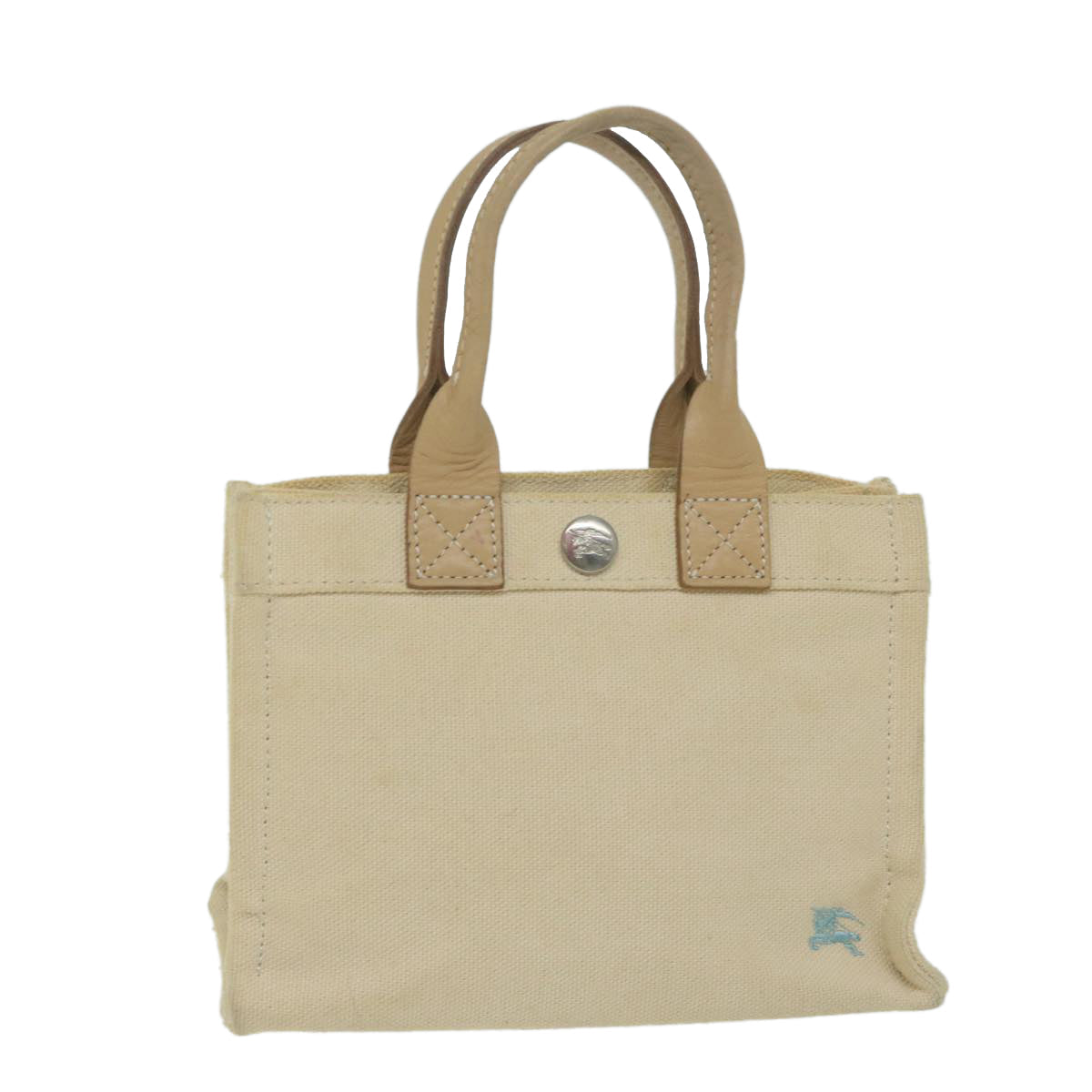 Burberry Label Brand Canvas Blue Handbag Style 6