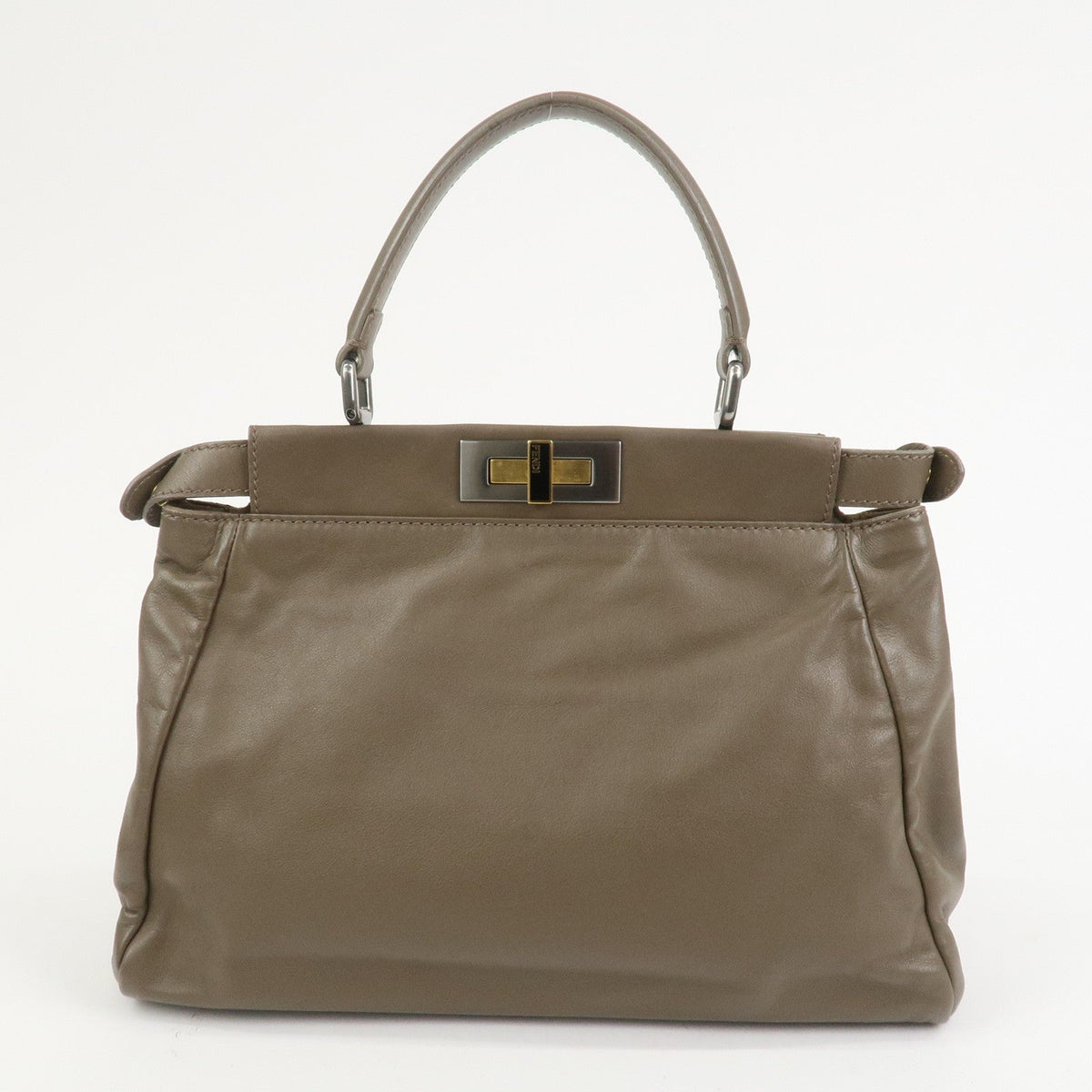 FENDI Leather Peekaboo 2Way Shoulder Bag Hand Bag Brown 8BN226 Rovelle Bags