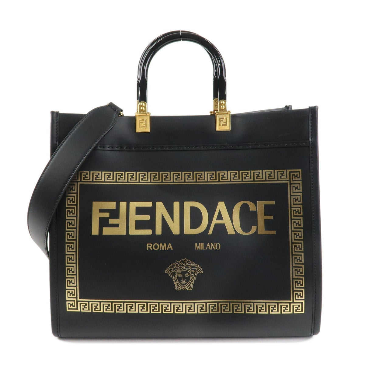 FENDI VERSACE FENDACE Leather Sunshine Medium Tote Bag 8BH386 Rovelle Bags
