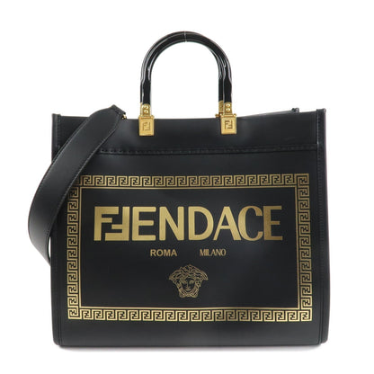 FENDI VERSACE FENDACE Leather Sunshine Medium Tote Bag 8BH386 Rovelle Bags