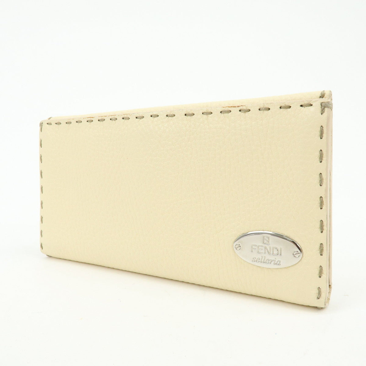 FENDI Selleria Calf Leather Long Wallet Ivory 8M0144 Rovelle Bags