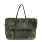 FENDI Fur Leather Tote Bag Hand Bag Brown Yellow 8BH005 Rovelle Bags
