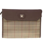 Burberry Brand Canvas Brown Clutch Bag
