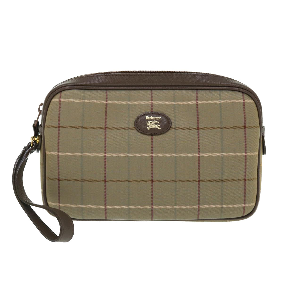 Burberry Brand Canvas Brown Clutch Bag Style 4