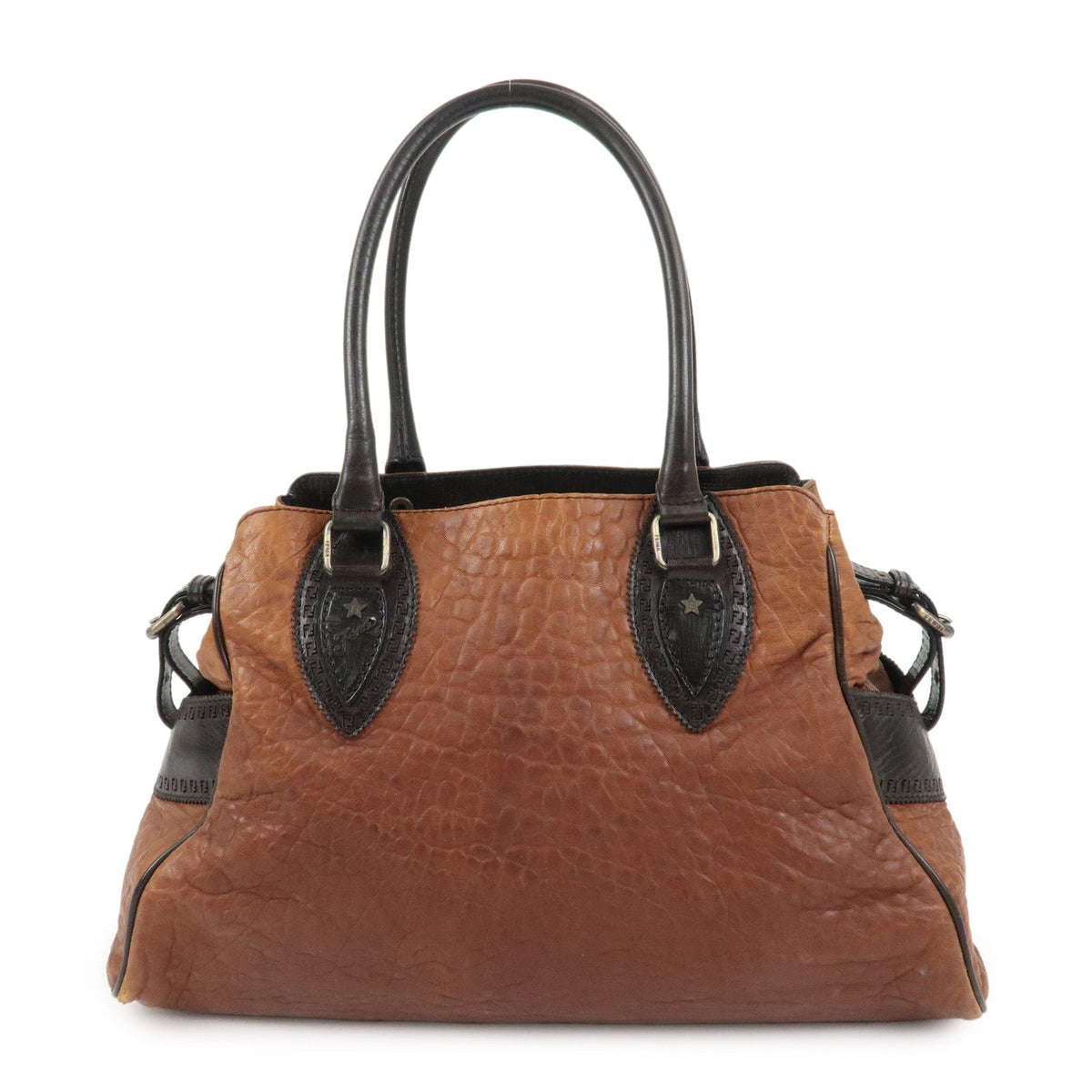 FENDI Etonico Logo Leather Tote Bag Shoulder Brown 8BN162 Rovelle Bags