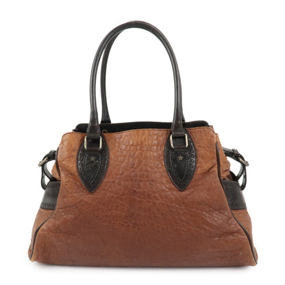 FENDI Etonico Logo Leather Tote Bag Shoulder Brown 8BN162 Rovelle Bags