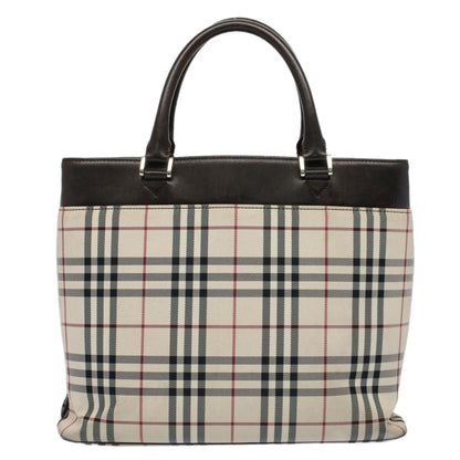 Burberry Link Brand Check White Tote Bag