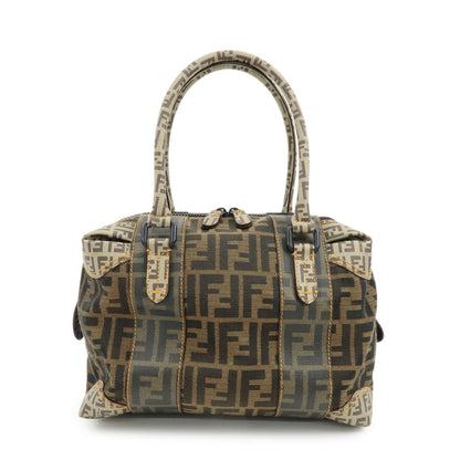 FENDI Zucca Zucchino Canvas PVC Boston Hand Bag Brown 8BL095 Rovelle Bags
