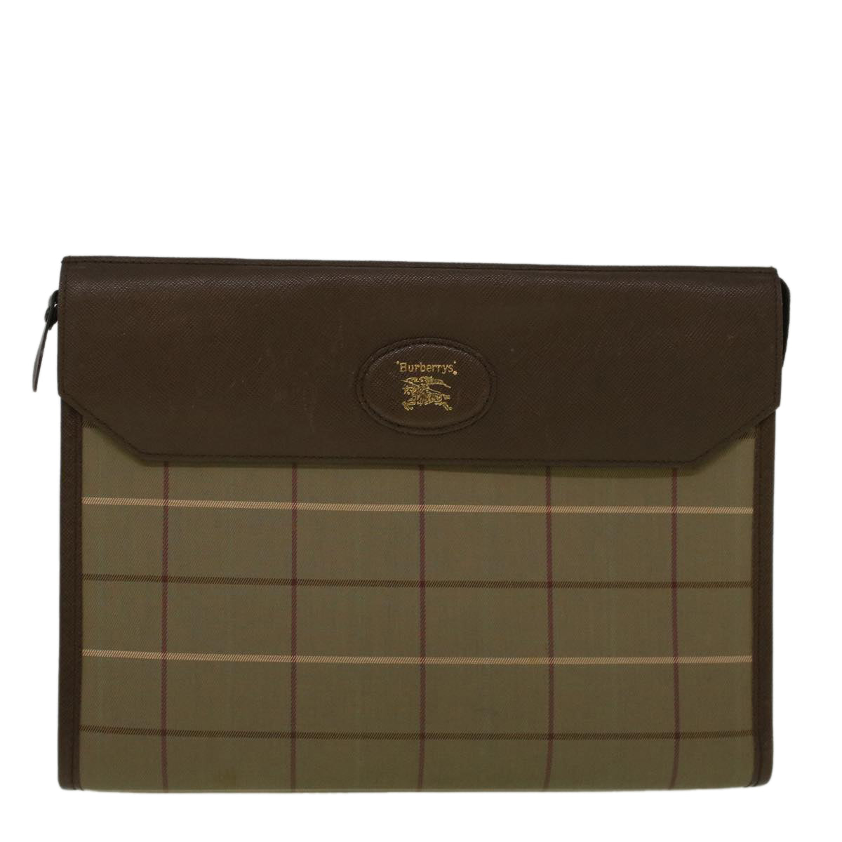 Burberry Brand Canvas Green Clutch Bag Style 4