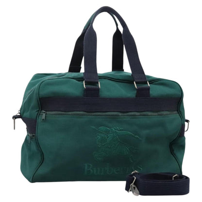 Burberry Logo Green Canvas Travel Bag ( )