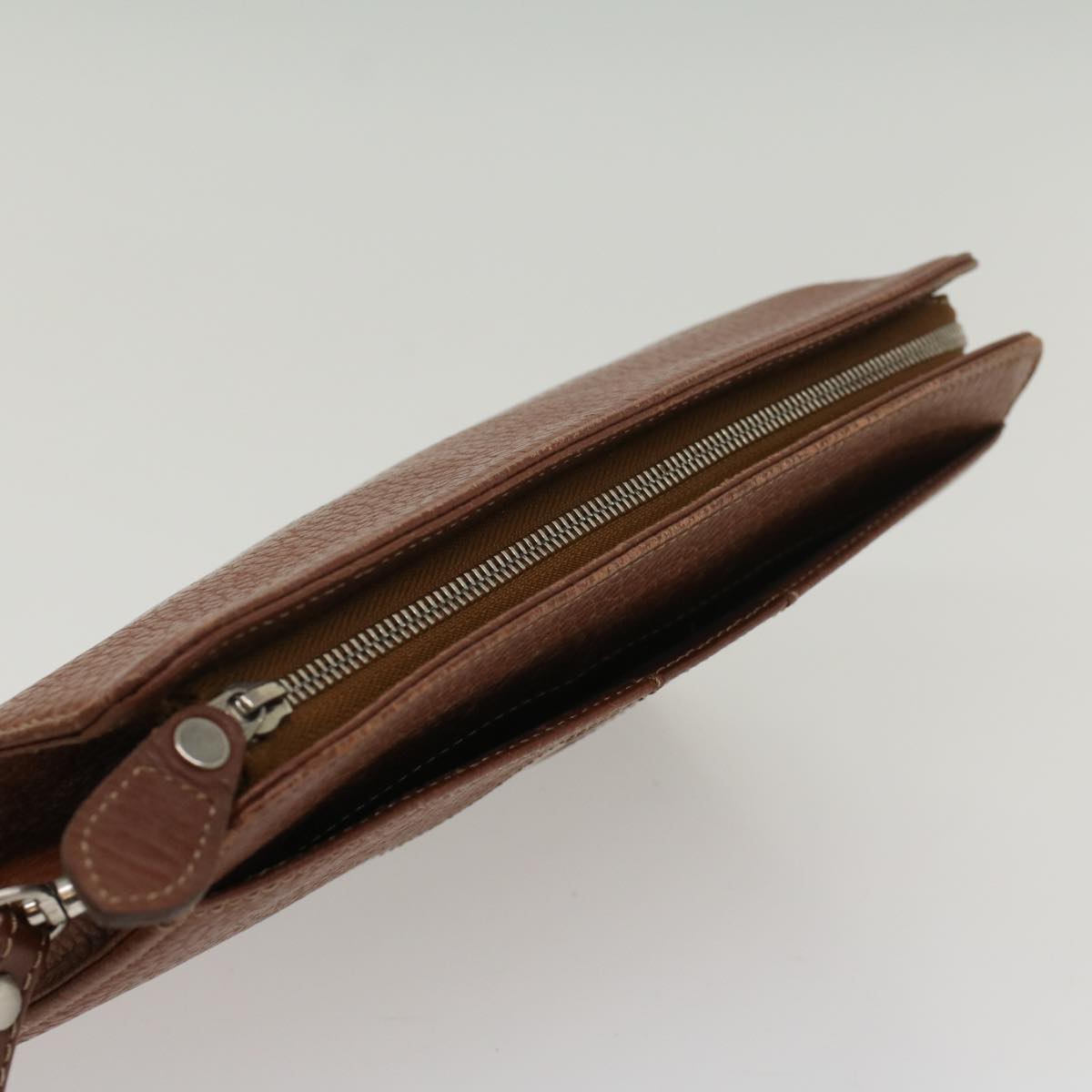 Burberry Brand Leather Brown Clutch Bag Style 5