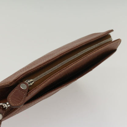 Burberry Brand Leather Brown Clutch Bag Style 5